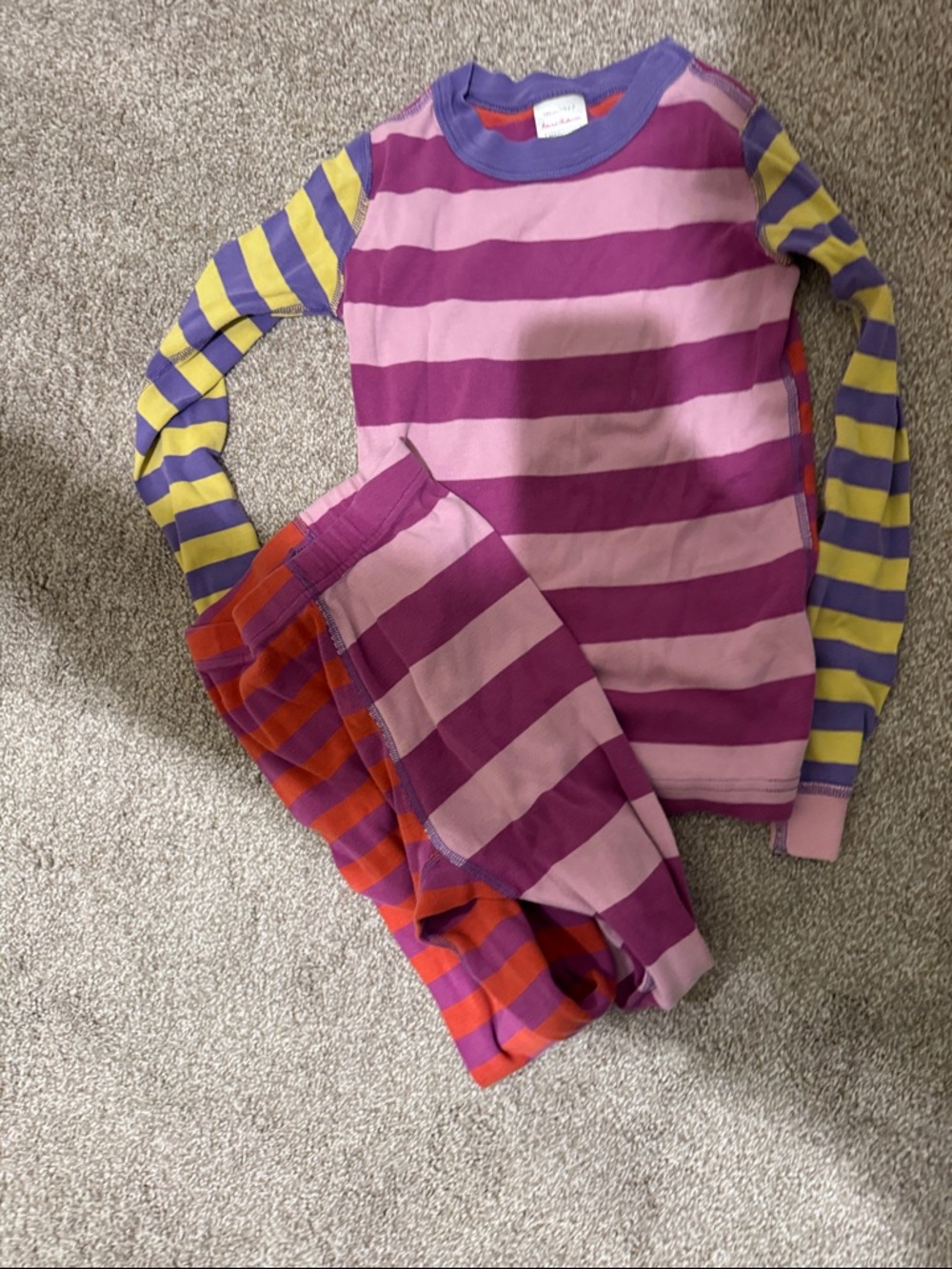 Hanna Andersson Striped Cotton Pajama Set - Purple, Pink, Yellow, Orange